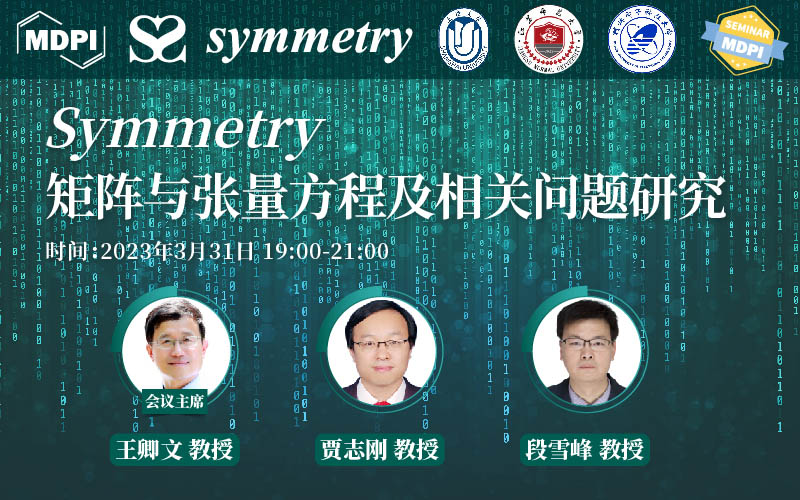 Symmetry：矩阵与张量方程及相关问题研究 | MDPI Seminar 