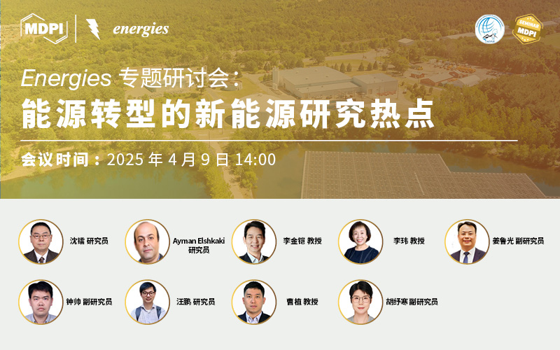 Energies专题研讨会：能源转型的新能源研究热点 | MDPI Seminar